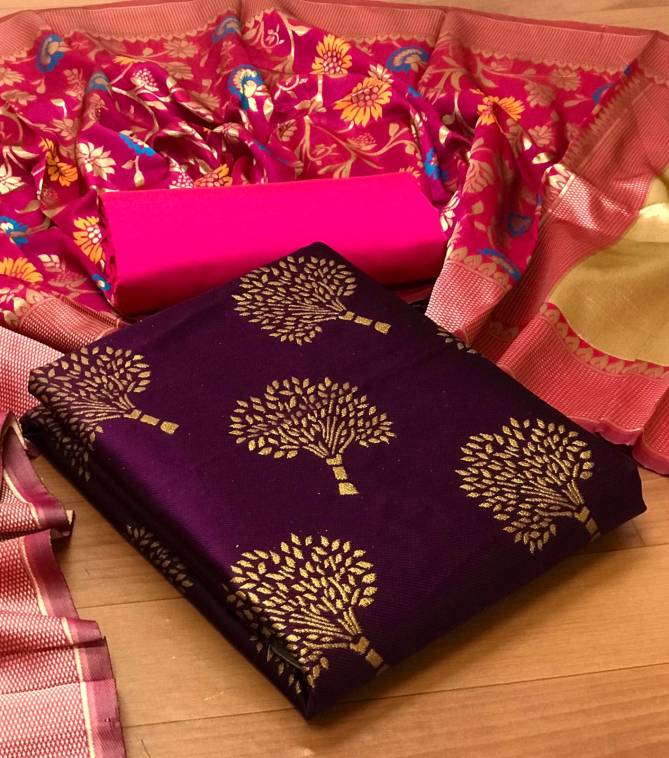 Minakari Banarasi Silk 1 Fancy Festive Wear Dress Material Collection